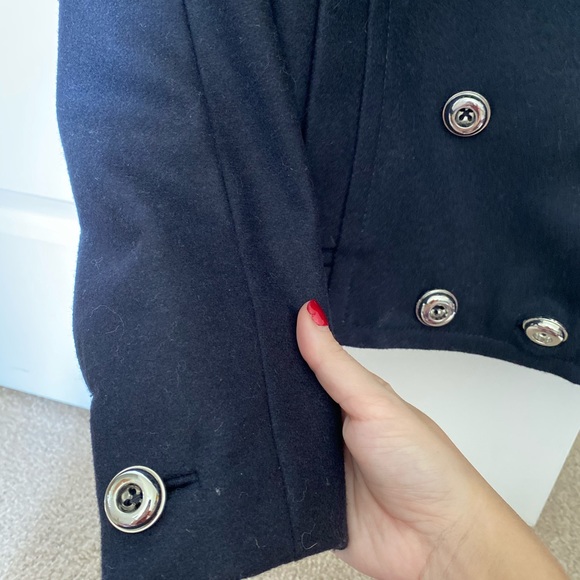 Juicy Couture small navy wool jacket with faux fur - Picture 4 of 8